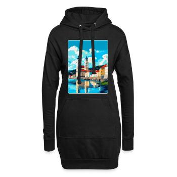 Passau Allemagne Affiche de voyage vintage Souvenir WPA - Sweat-shirt à capuche long Femme - noir - Devant