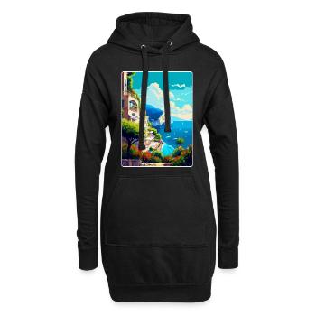 Capri Italie Affiche de voyage vintage WPA Art Souvenir - Sweat-shirt à capuche long Femme - noir - Devant