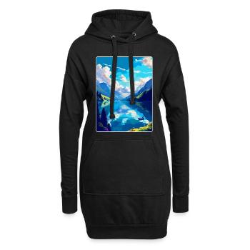 Lac des Quatre-Cantons, Suisse, Affiche de voyage vintage WPA - Sweat-shirt à capuche long Femme - noir - Devant