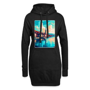 Zurich Suisse Affiche de voyage vintage souvenir - Sweat-shirt à capuche long Femme - noir - Devant