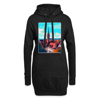 Fribourg-en-Brisgau Allemagne Poster de voyage vintage souvenir - Sweat-shirt à capuche long Femme - noir - Devant