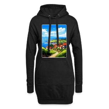 Pays Basque Espagne Vintage Voyage Poster WPA Art - Sweat-shirt à capuche long Femme - noir - Devant