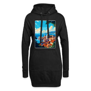 Dubrovnik Kroatien Vintage Reiseplakat Souvenir - Hoodie-Kleid - Schwarz - Vorne