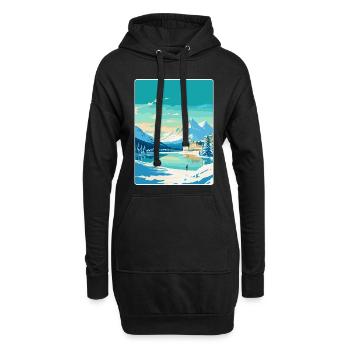 St Moritz Suisse Affiche de voyage vintage WPA - Sweat-shirt à capuche long Femme - noir - Devant