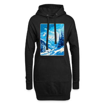 St. Anton am Arlberg Österreich Vintage Reiseplakat - Hoodie-Kleid - Schwarz - Vorne