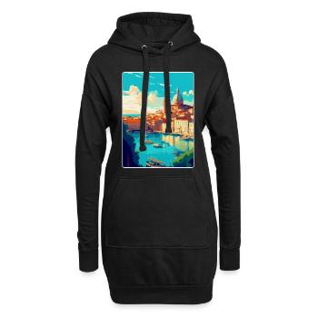 Marseille Frankreich Vintage Reiseplakat Souvenir - Hoodie-Kleid - Schwarz - Vorne