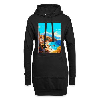Crète Grèce Affiche de voyage vintage WPA Souvenir - Sweat-shirt à capuche long Femme - noir - Devant