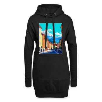 Innsbruck Autriche Affiche de voyage vintage souvenir - Sweat-shirt à capuche long Femme - noir - Devant