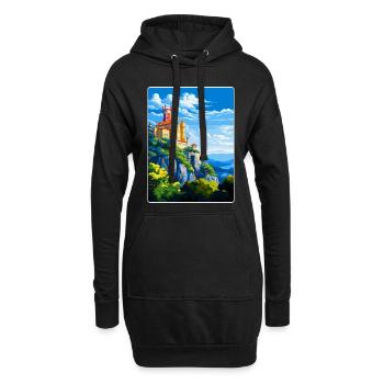 Sintra Portugal Affiche de voyage vintage Souvenir WPA - Sweat-shirt à capuche long Femme - noir - Devant