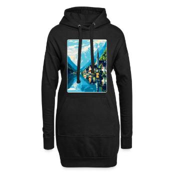 Hallstätter See Österreich Vintage Reiseposter WPA - Hoodie-Kleid - Schwarz - Vorne