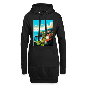 Affiche de voyage vintage de Sao Miguel Portugal Souvenir - Sweat-shirt à capuche long Femme - noir - Devant