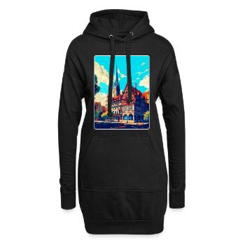 Hannover Deutschland Vintage Reiseplakat Souvenir - Hoodie-Kleid - Schwarz - Vorne