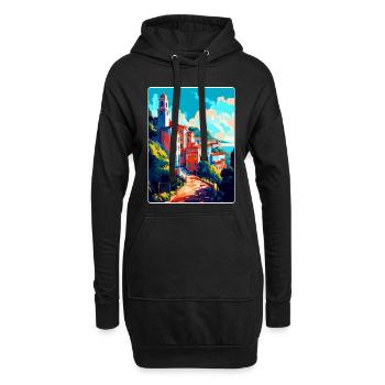 Sintra Portugal Affiche de voyage vintage Souvenir WPA - Sweat-shirt à capuche long Femme - noir - Devant