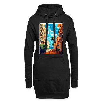Malaga Spanien Vintage Reiseplakat WPA Souvenir - Hoodie-Kleid - Schwarz - Vorne