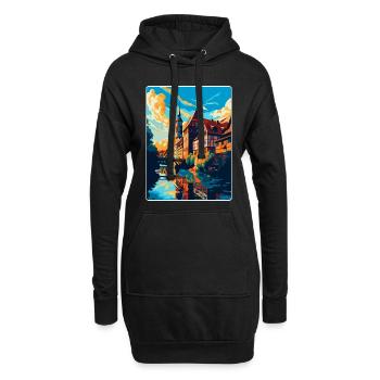 Nuremberg Allemagne Affiche de voyage vintage souvenir - Sweat-shirt à capuche long Femme - noir - Devant