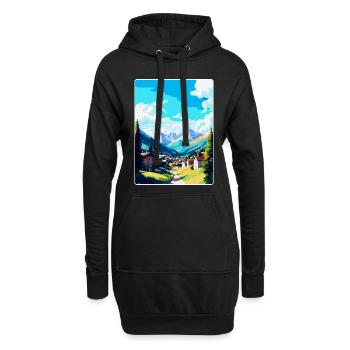 Schladming Autriche Affiche de voyage vintage souvenir - Sweat-shirt à capuche long Femme - noir - Devant