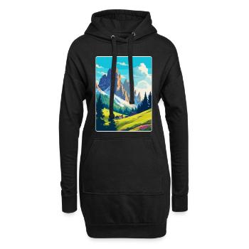 Dolomiten Italien Vintage Reiseplakat Souvenir WPA - Hoodie-Kleid - Schwarz - Vorne