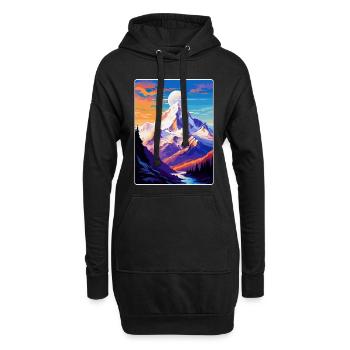 Mont Blanc Berg Europa Vintage Reiseplakat - Hoodie-Kleid - Schwarz - Vorne