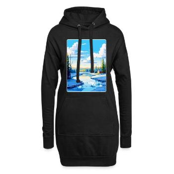Rovaniemi Finlande Affiche de voyage vintage souvenir - Sweat-shirt à capuche long Femme - noir - Devant