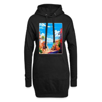 Palma Nova Espagne Affiche de voyage vintage souvenir - Sweat-shirt à capuche long Femme - noir - Devant