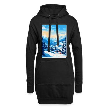 Saalbach Österreich Vintage Reiseplakat Souvenir - Hoodie-Kleid - Schwarz - Vorne