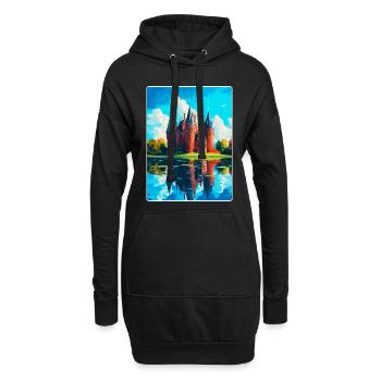 Château de Haar Pays-Bas Affiche de voyage vintage - Sweat-shirt à capuche long Femme - noir - Devant
