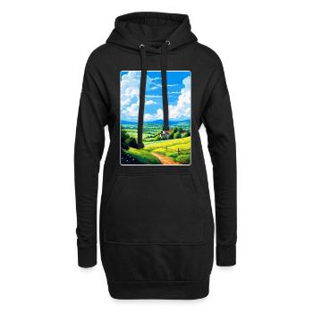Odenwald Allemagne Poster de voyage vintage souvenir - Sweat-shirt à capuche long Femme - noir - Devant