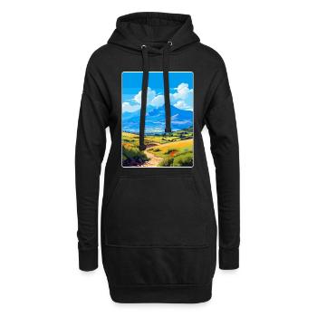 Mont Psiloritis Grèce Affiche de voyage vintage WPA - Sweat-shirt à capuche long Femme - noir - Devant