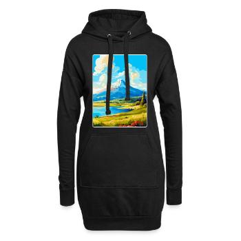 Mont Dirfi Grèce Affiche de voyage vintage souvenir - Sweat-shirt à capuche long Femme - noir - Devant