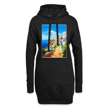 Albufeira Portugal Affiche de voyage vintage souvenir - Sweat-shirt à capuche long Femme - noir - Devant