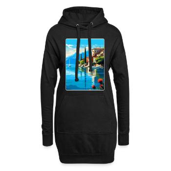 Gardasee Italien Vintage Reiseplakat Souvenir - Hoodie-Kleid - Schwarz - Vorne