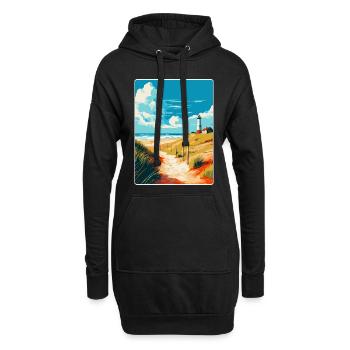 Insel Sylt Deutschland Vintage Reiseplakat Souvenir - Hoodie-Kleid - Schwarz - Vorne