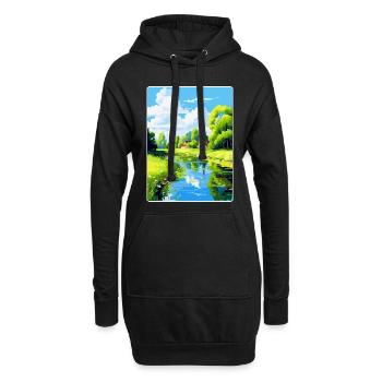 Spreewald Allemagne Affiche de voyage vintage souvenir - Sweat-shirt à capuche long Femme - noir - Devant