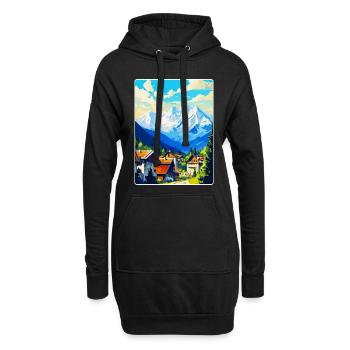 Zakopane Polen Vintage Reiseplakat Souvenir WPA - Hoodie-Kleid - Schwarz - Vorne
