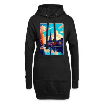Bonn Allemagne Affiche de voyage vintage WPA Souvenir - Sweat-shirt à capuche long Femme - noir - Devant