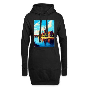 Szczecin Pologne Affiche de voyage vintage souvenir WPA - Sweat-shirt à capuche long Femme - noir - Devant