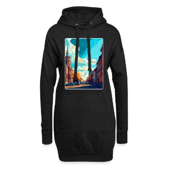 Lodz Pologne Affiche de voyage vintage WPA Art Souvenir - Sweat-shirt à capuche long Femme - noir - Devant