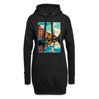 Leeuwarden Pays-Bas Affiche de voyage vintage WPA - Sweat-shirt à capuche long Femme - noir - Devant