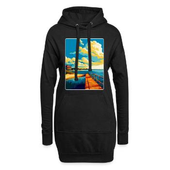Swinoujscie Pologne Affiche de voyage vintage souvenir - Sweat-shirt à capuche long Femme - noir - Devant