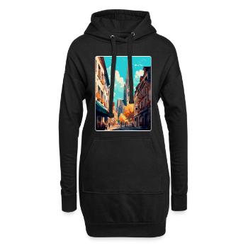 Rouen France Affiche de voyage vintage WPA Souvenir - Sweat-shirt à capuche long Femme - noir - Devant