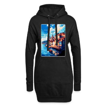 Porto Portugal Vintage Reiseplakat Souvenir WPA - Hoodie-Kleid - Schwarz - Vorne