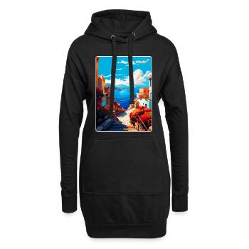Crète Grèce Affiche de voyage vintage WPA Souvenir - Sweat-shirt à capuche long Femme - noir - Devant