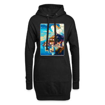 Kavala Grèce Vintage Affiche de voyage WPA Souvenir - Sweat-shirt à capuche long Femme - noir - Devant