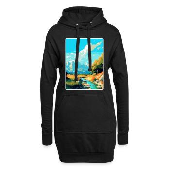 Paklenica Croatie Affiche de voyage vintage souvenir - Sweat-shirt à capuche long Femme - noir - Devant