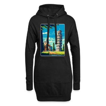 Pisa Italien Vintage Reiseplakat Souvenir Souvenir - Hoodie-Kleid - Schwarz - Vorne