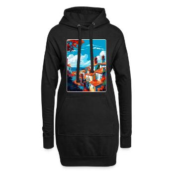 Tomar Portugal Affiche de voyage vintage Souvenir WPA - Sweat-shirt à capuche long Femme - noir - Devant