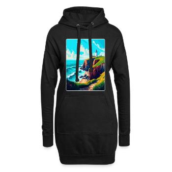 Cabo Da Roca Portugal Affiche de voyage vintage WPA - Sweat-shirt à capuche long Femme - noir - Devant