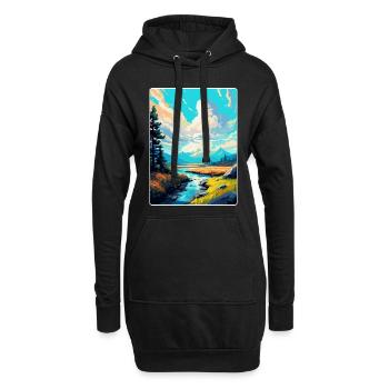 Pieninski Pologne Affiche de voyage vintage souvenir - Sweat-shirt à capuche long Femme - noir - Devant