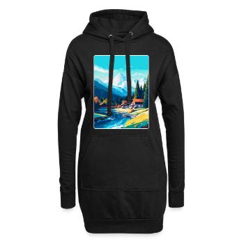 Seefeld Autriche Affiche de voyage vintage Souvenir WPA - Sweat-shirt à capuche long Femme - noir - Devant