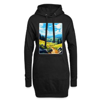 Karkonosze Pologne Affiche de voyage vintage souvenir - Sweat-shirt à capuche long Femme - noir - Devant